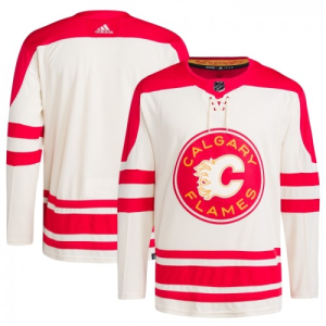 Calgary Flames Tröja Skräddarsydda Heritage Classic Adidas Äkta 2023-24 Röd vit