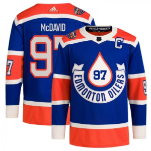 Män Ishockey Edmonton Oilers Tröja Connor McDavid Heritage Classic Adidas 2023-24 NHL Blå Authentic